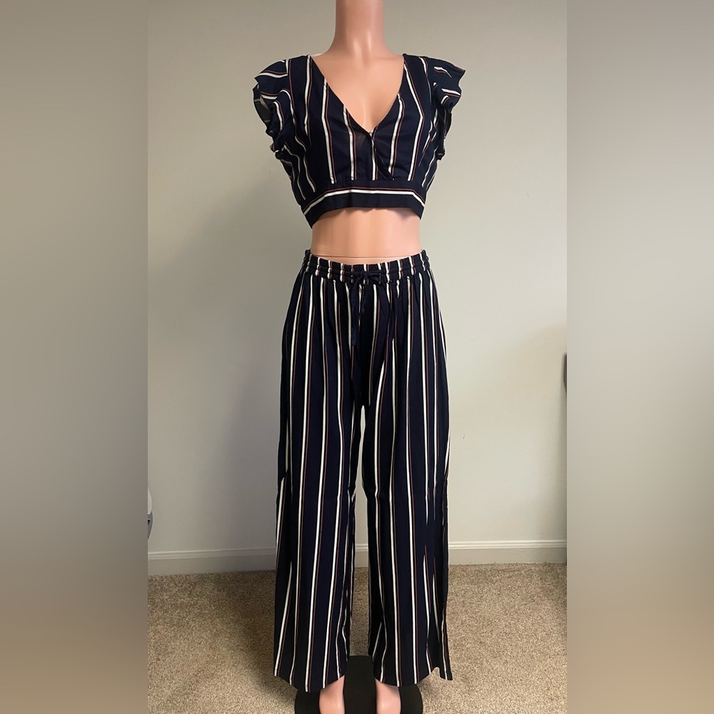 Set Navy and White Women's Jumpsuit